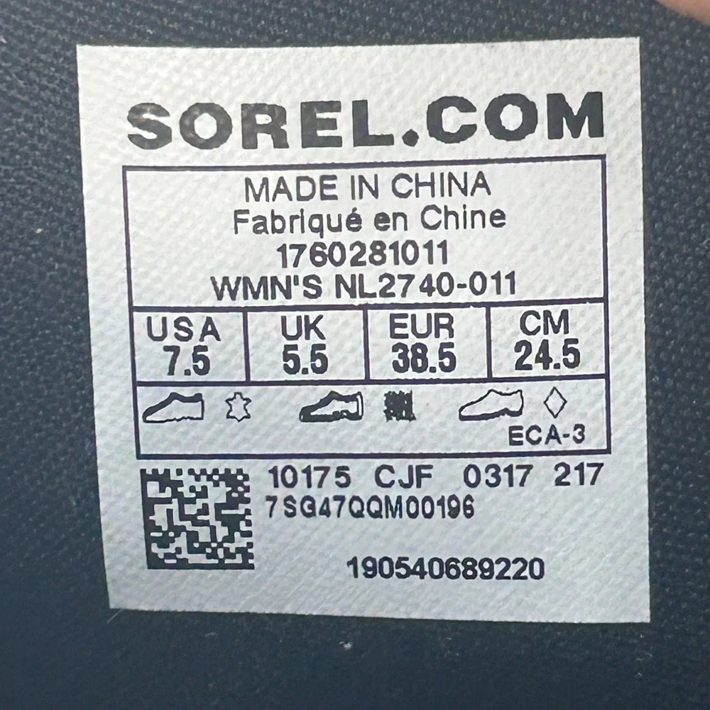 Sorel Danica Tall Black Leather Suede Riding Boots NL2740-011 Womens Size 7.5